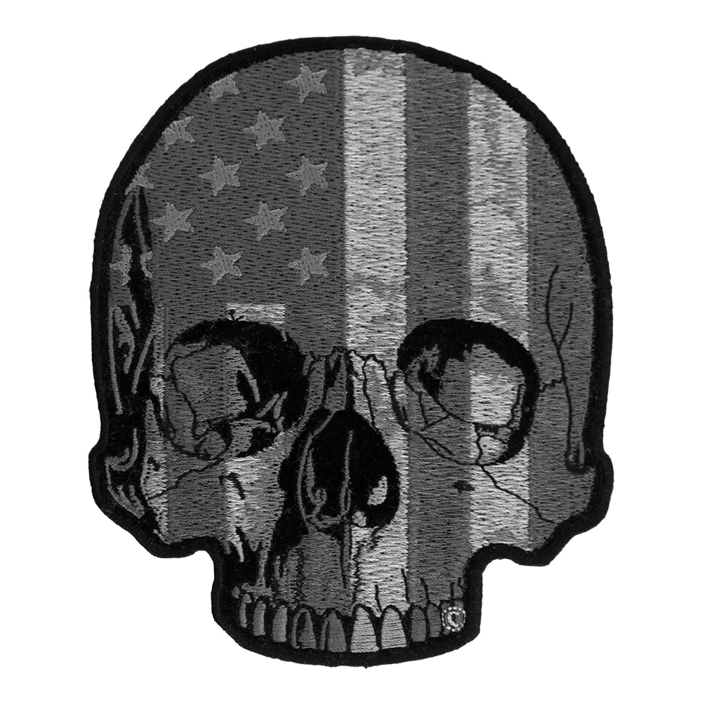 American Flag Half Skull Subdued Patch, Medium Size — product image