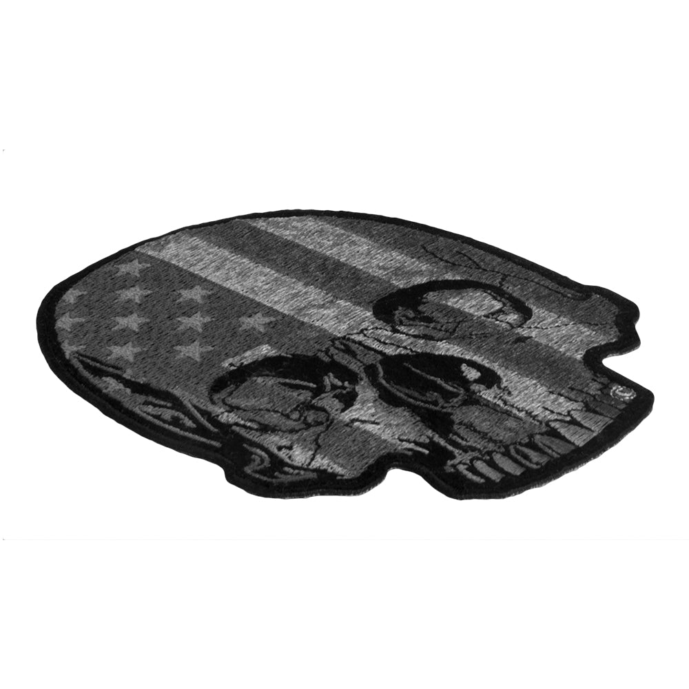 American Flag Half Skull Subdued Patch, Medium Size — detail view 1