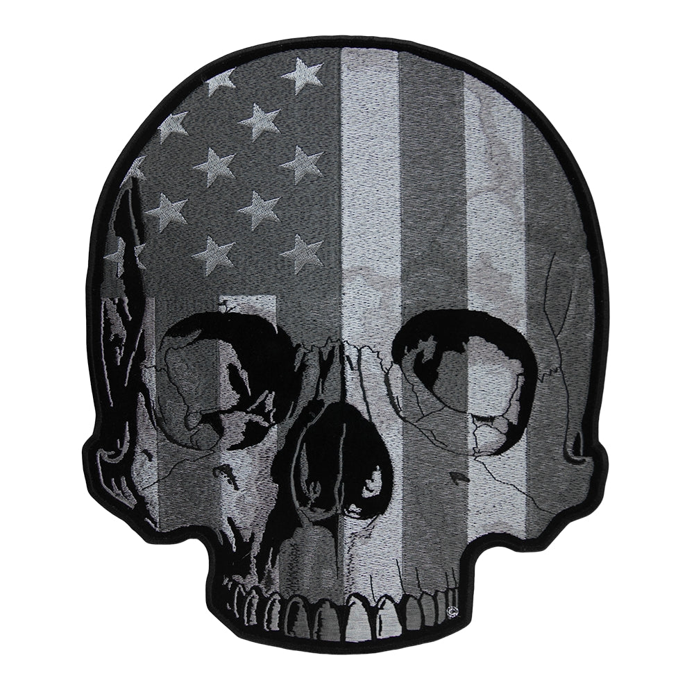 American Flag Half Skull Subdued Patch, Large Size — product image