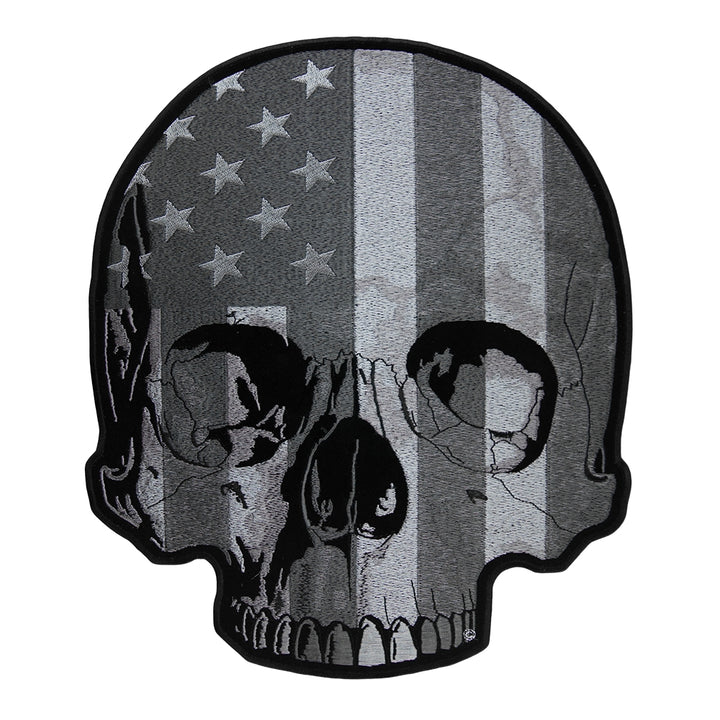 American Flag Half Skull Subdued Patch, Large Size — product image