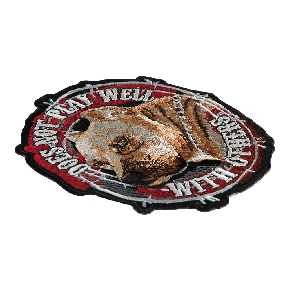 Doesn't Play Well With Others Pit Bull Patch, Medium Size — detail view 1