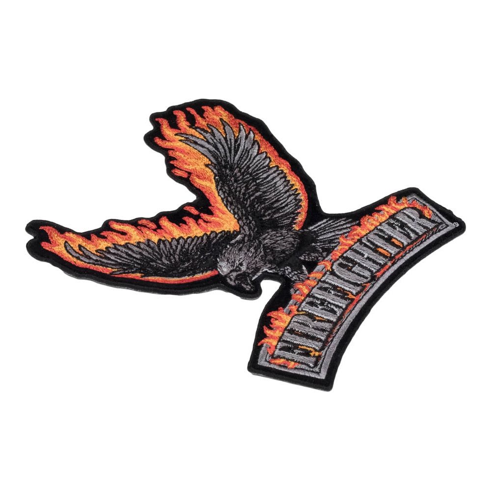 Flaming Subdued Eagle Firefighter Patch, Small Size — detail view 1