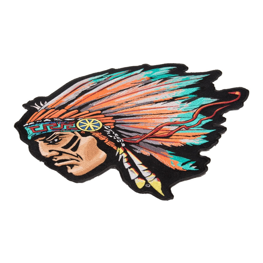 Turquoise Native American Chief Patch, Large Size — detail view 1