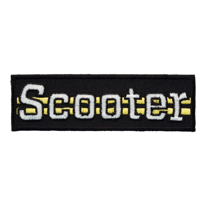 Scooter Yellow Stripes Patch, Motorcycle Sayings Patches — product image