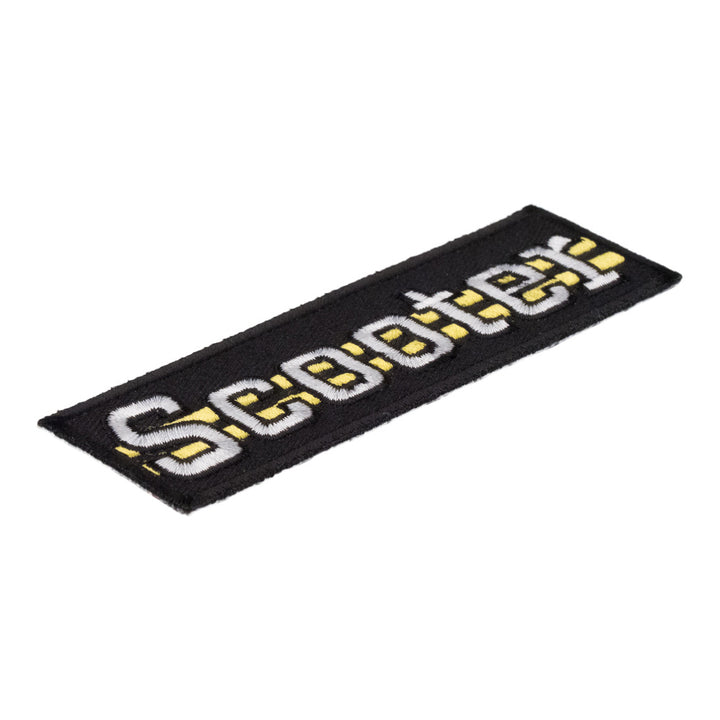 Scooter Yellow Stripes Patch, Motorcycle Sayings Patches — detail view 1
