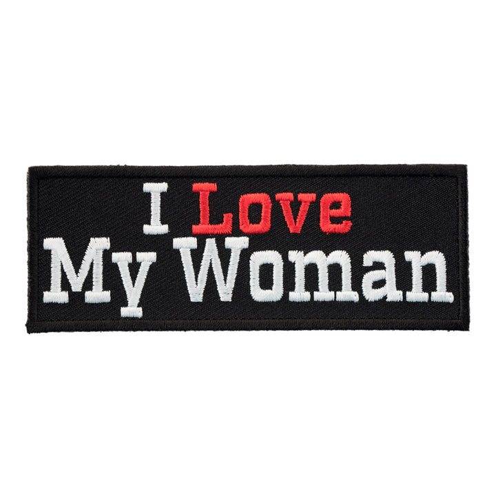 I Love My Woman Patch, Motorcycle Sayings Patches — product image