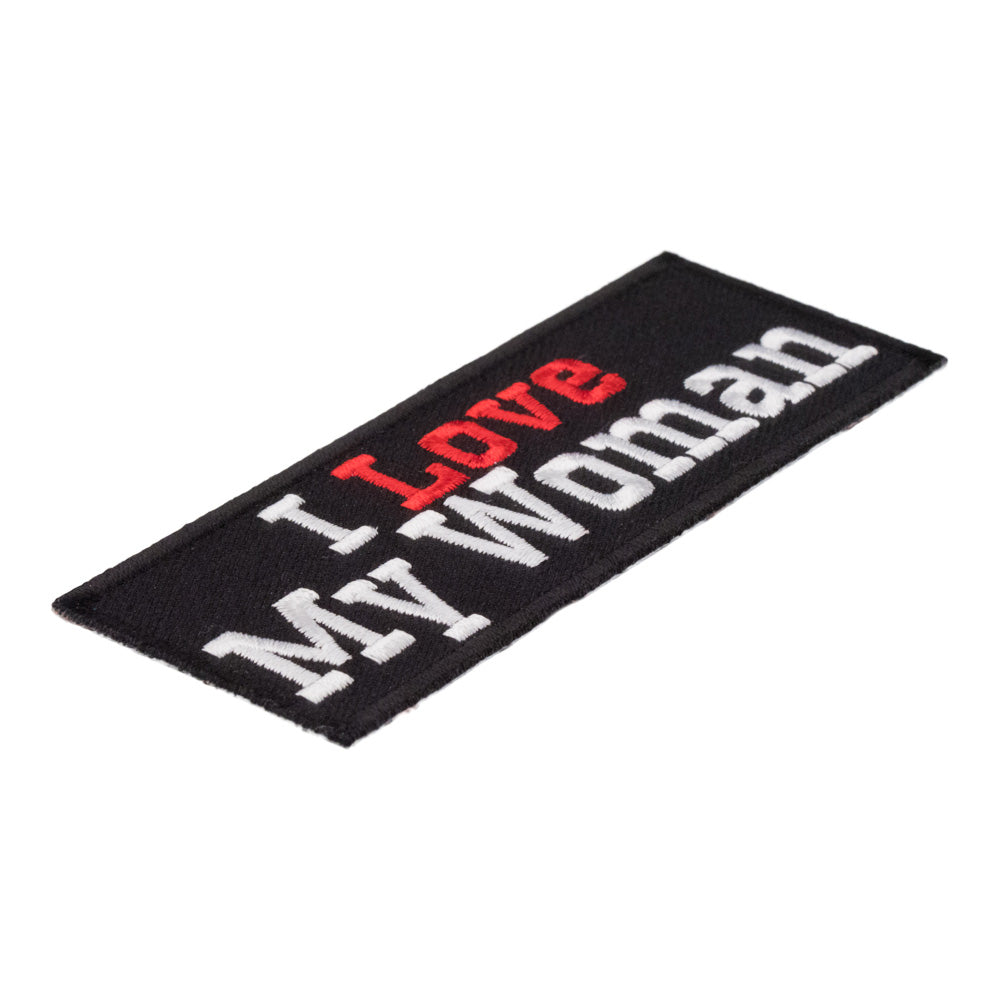 I Love My Woman Patch, Motorcycle Sayings Patches — detail view 2
