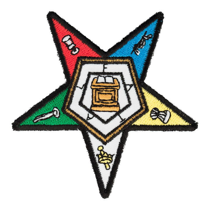Order Of The Eastern Star Cut-Out Patch, Masonic Patches — product image