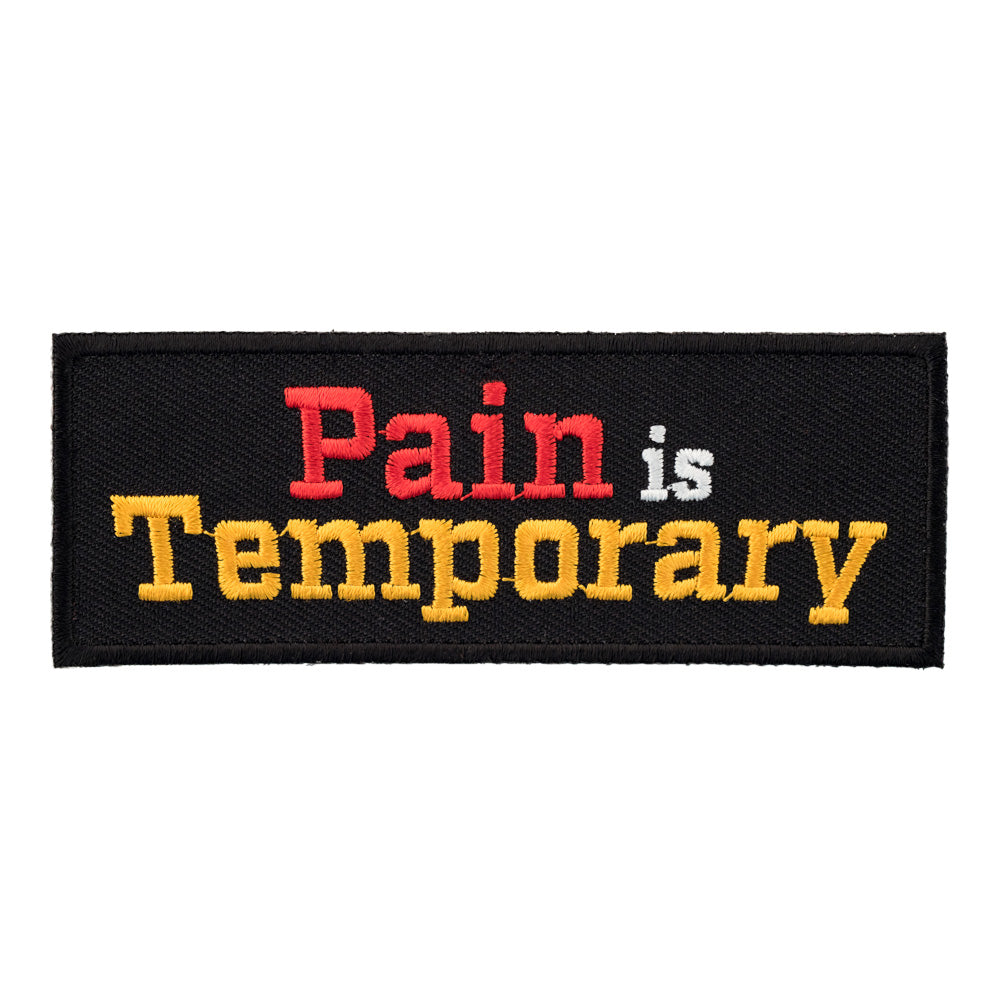 Pain Is Temporary Red &amp; Yellow Patch, Sayings Patches — product image