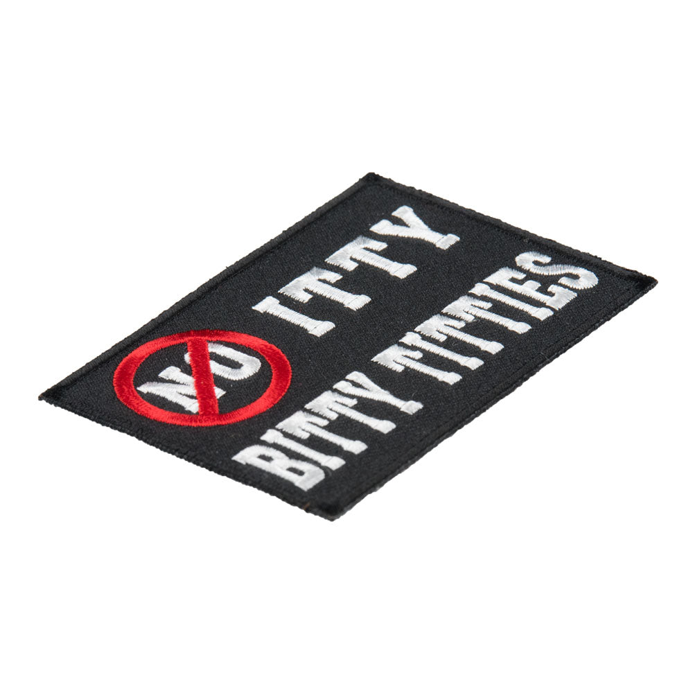 No Itty Bitty Titties Patch, Funny Sayings Patches — detail view 1
