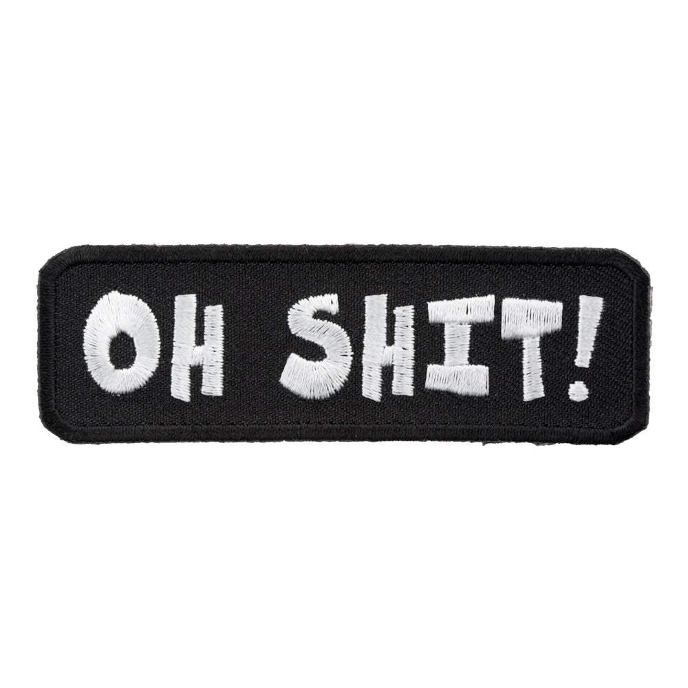Oh Shit Black &amp; White Patch, Funny Sayings Patches — product image