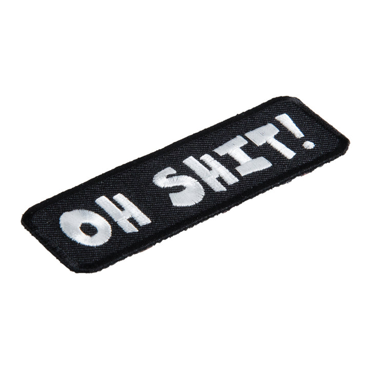 Oh Shit Black &amp; White Patch, Funny Sayings Patches — detail view 1