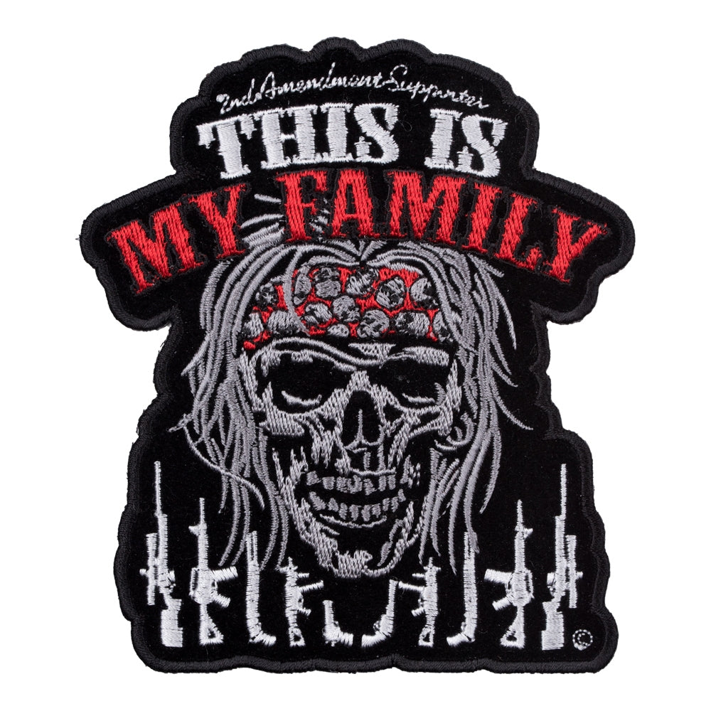 This Is My Family Guns &amp; Skull Patch, Small Size — product image