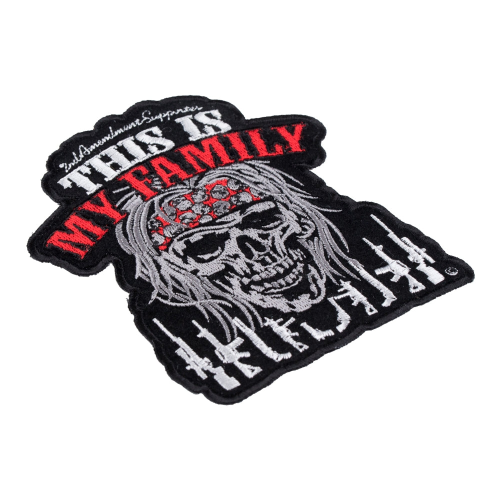 This Is My Family Guns &amp; Skull Patch, Small Size — detail view 2