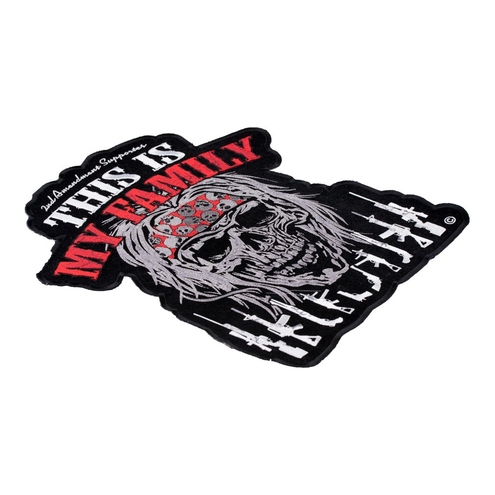 This Is My Family Guns & Skull Patch, Large Size — detail view 1