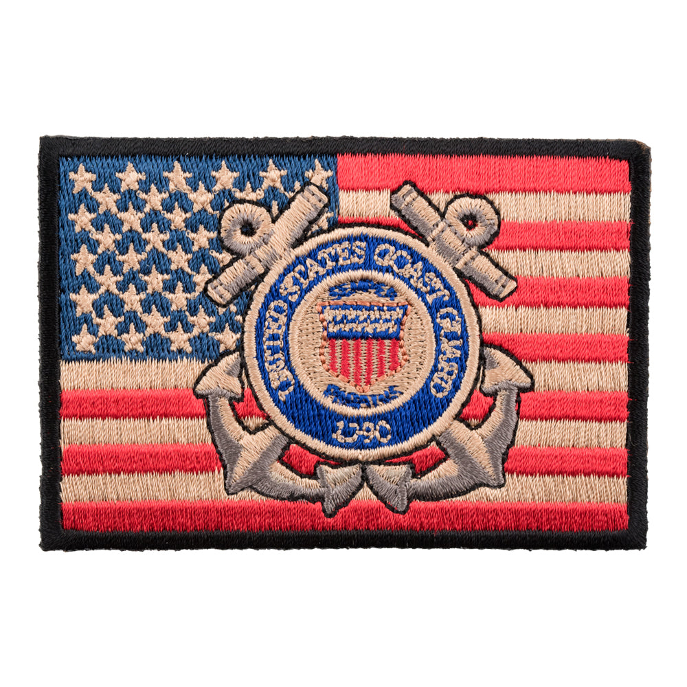 American Flag Coast Guard Patch, US Flag Patches — product image
