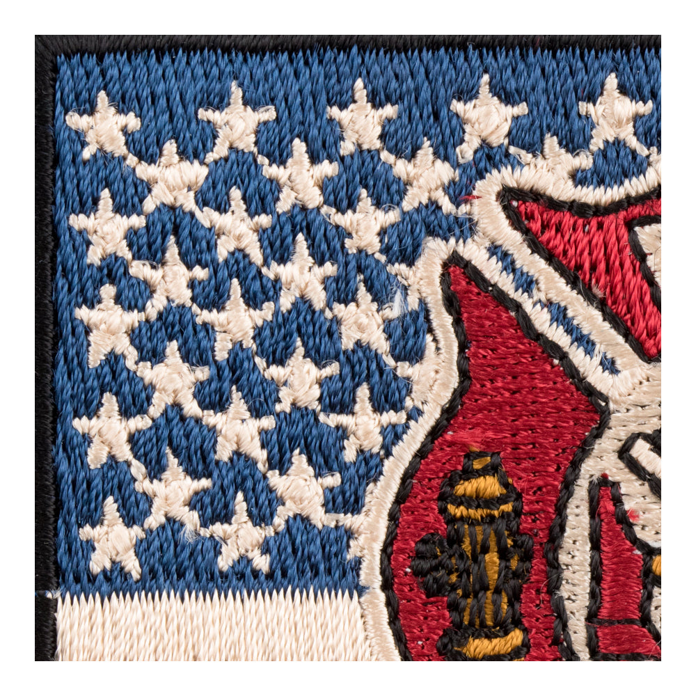 American Flag Firefighter Maltese Patch, US Flag Patches — detail view 1