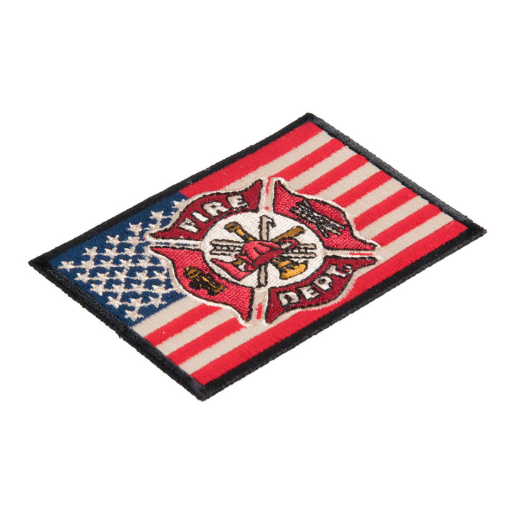 American Flag Firefighter Maltese Patch, US Flag Patches — detail view 2