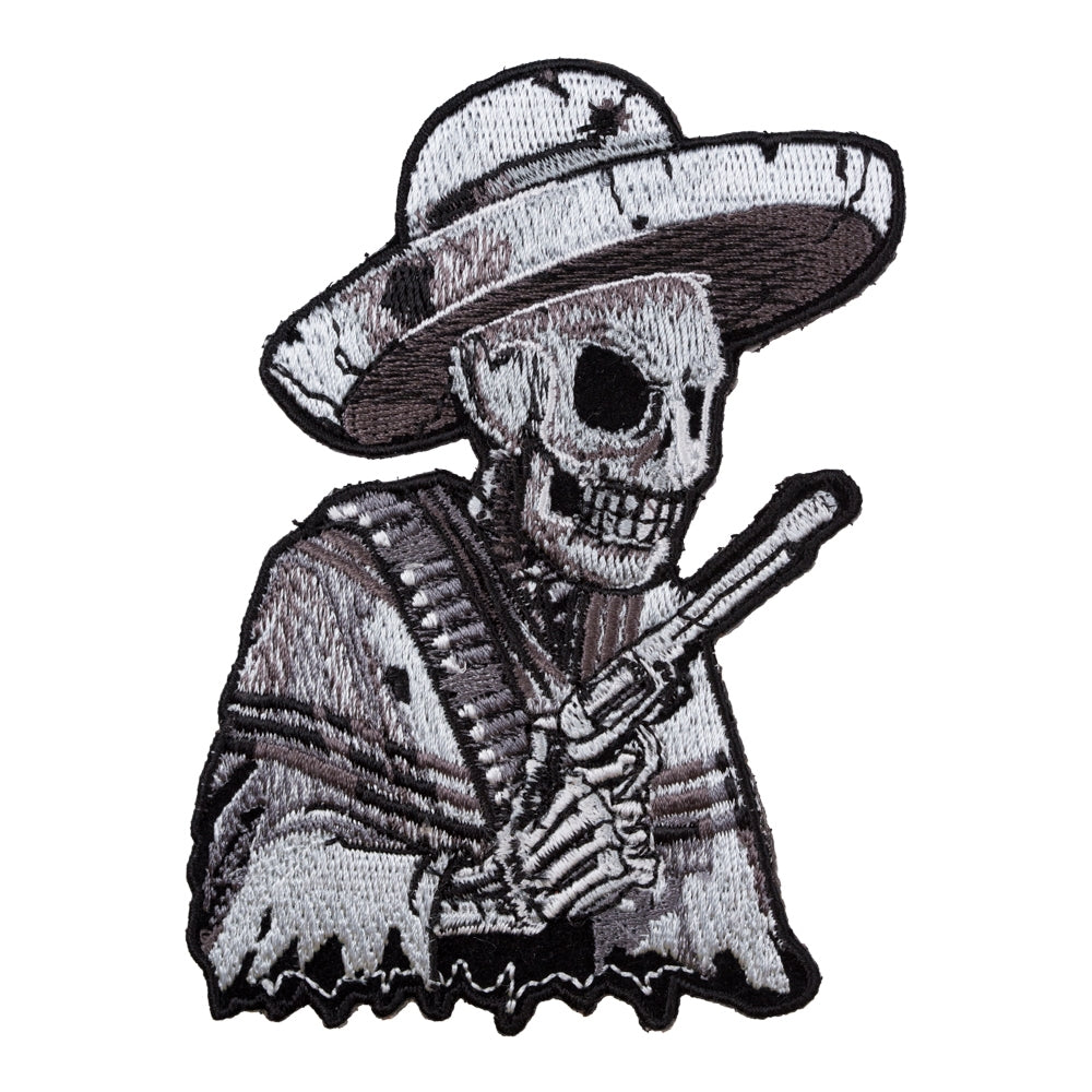 Subdued Mexican Gunslinger Skeleton Patch, Small Size — product image