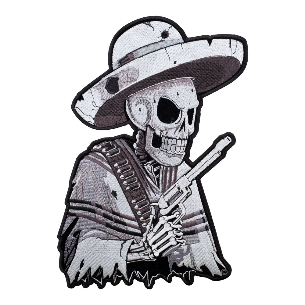 Subdued Mexican Gunslinger Skeleton Patch, X-Large Size — product image