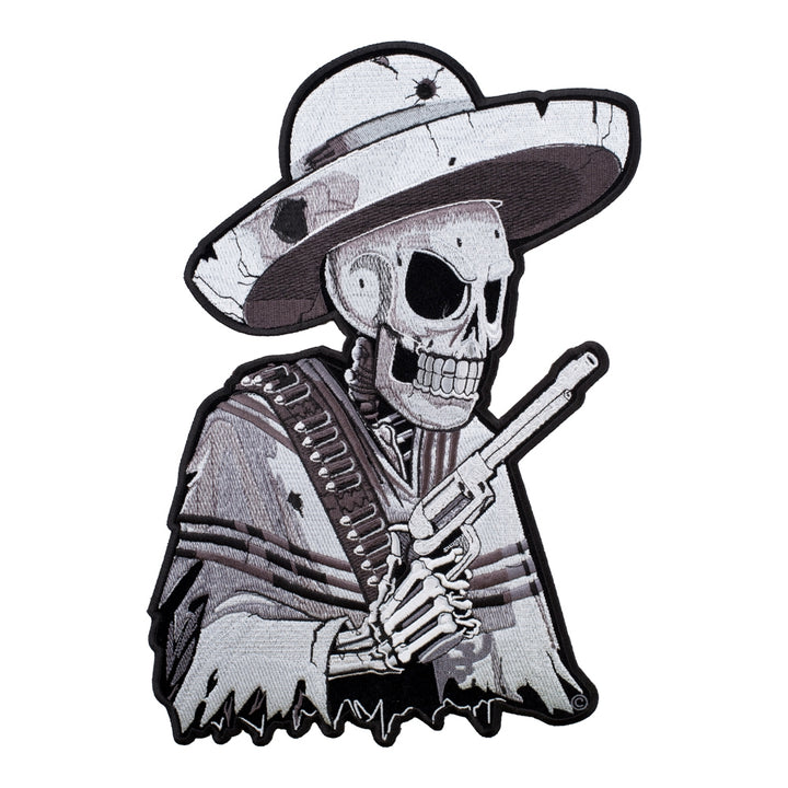 Subdued Mexican Gunslinger Skeleton Patch, X-Large Size — product image