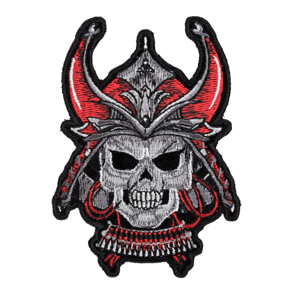 Red Demon Samurai Skull Patch, Small Size — product image