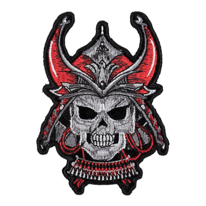 Red Demon Samurai Skull Patch, Small Size — product image