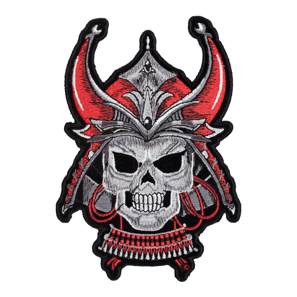 Red Demon Samurai Skull Patch, Medium Size — product image