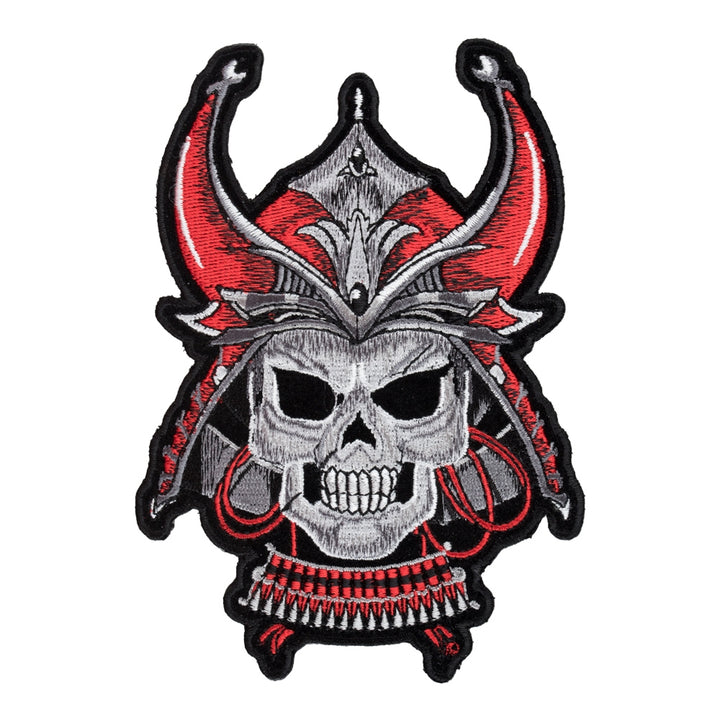 Red Demon Samurai Skull Patch, Medium Size — product image
