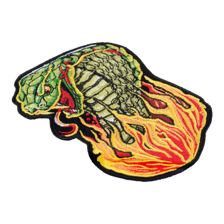 Hissing In Flames Cobra Head Patch, Medium Size — detail view 2
