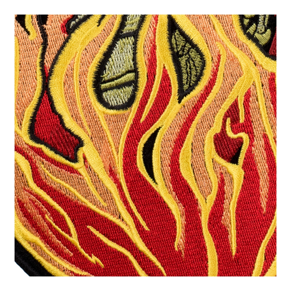 Hissing In Flames Cobra Head Patch, Large Size — detail view 1