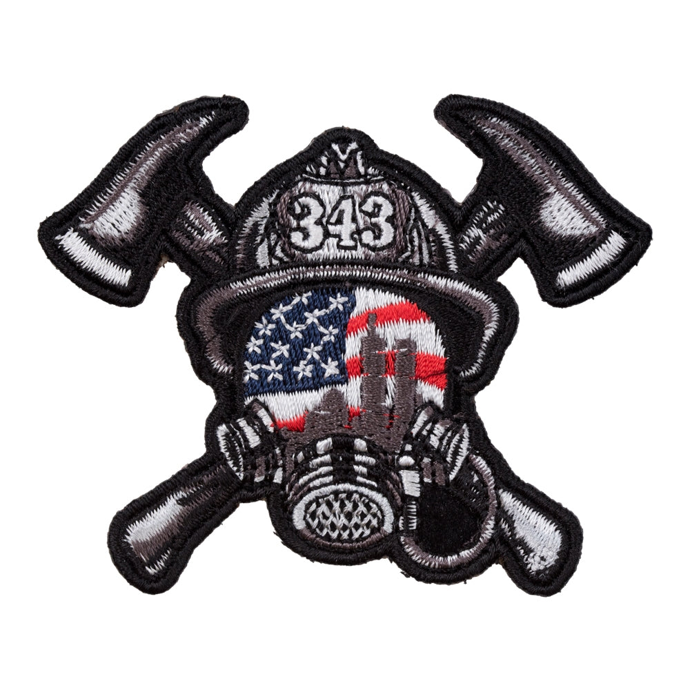 Twin Towers Reflection 343 Firefighter Helmet Patch, Small Size — product image