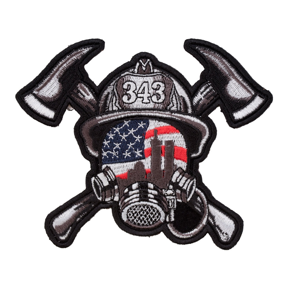 Twin Towers Reflection 343 Firefighter Helmet Patch, Medium Size — product image