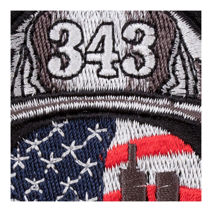 Twin Towers Reflection 343 Firefighter Helmet Patch, Medium Size — detail view 1
