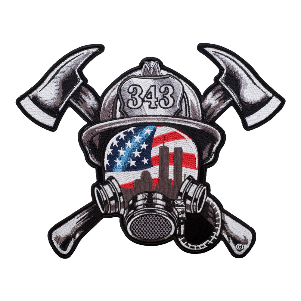 Twin Towers Reflection 343 Firefighter Helmet Patch, X-Large Size — product image
