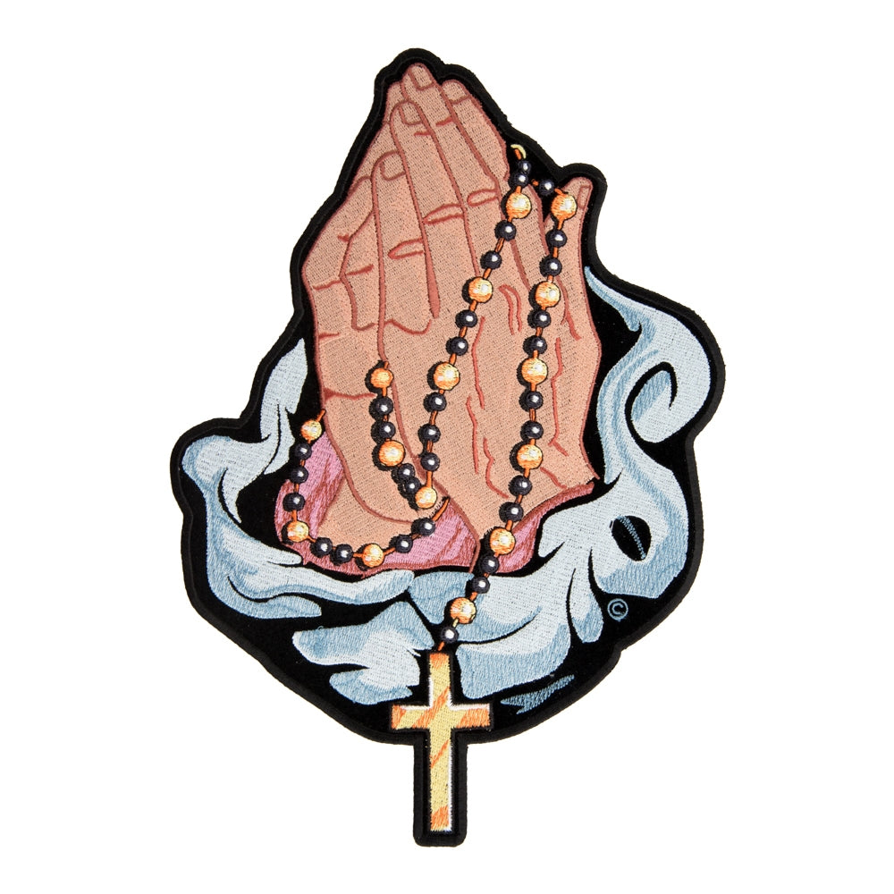 Praying Hands And Rosary Patch, Large Size — product image