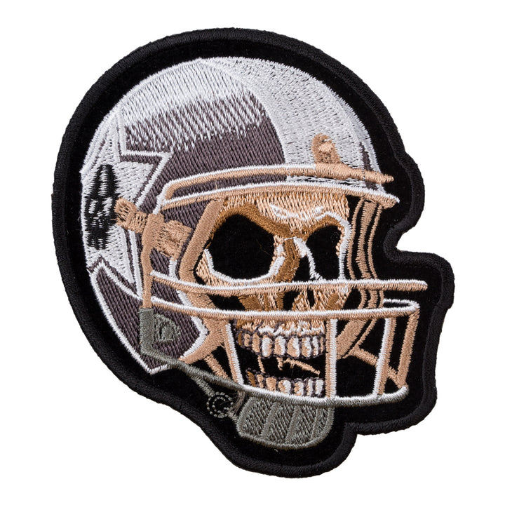 Skull Star Football Player Patch, Football Skull Patches — product image