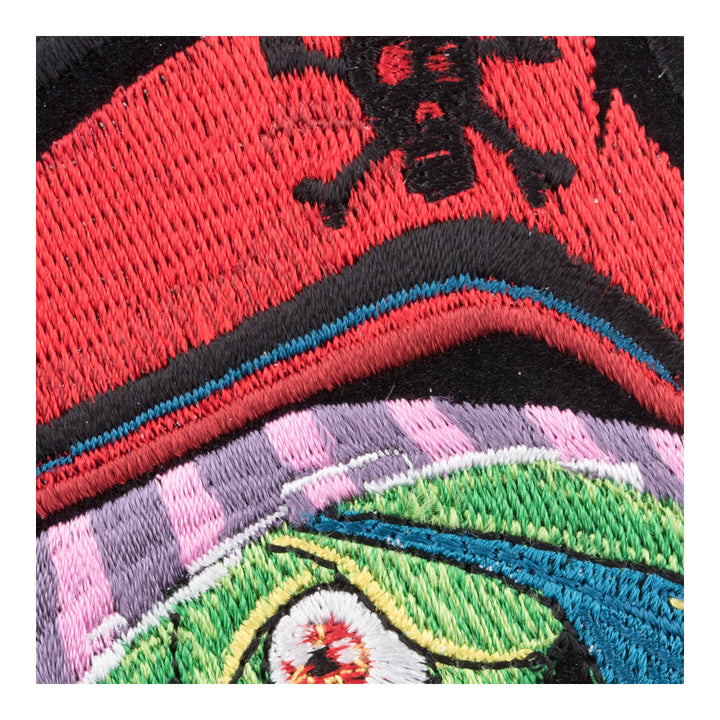 One Eyed Pirate Skull Zombie Patch, Pirate Skull Patches — detail view 2