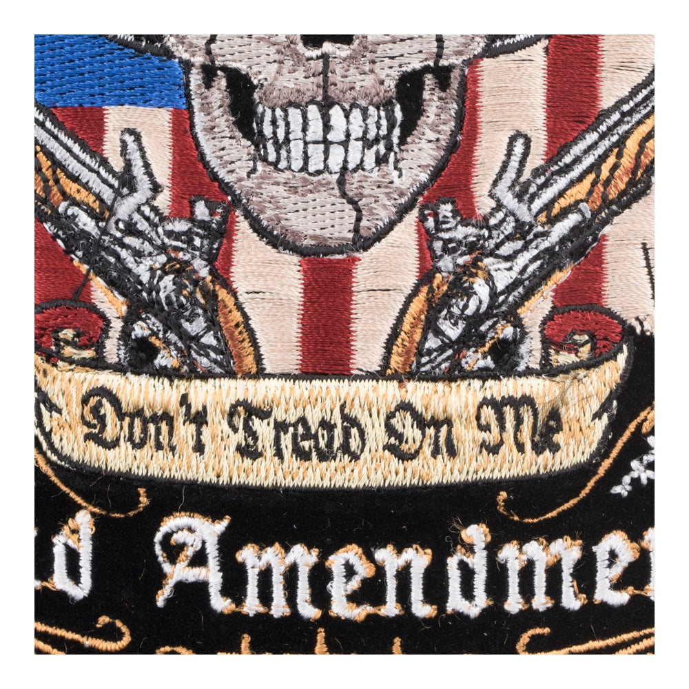 2nd Amendment Twin Guns Skull Patch, Medium Size — detail view 1