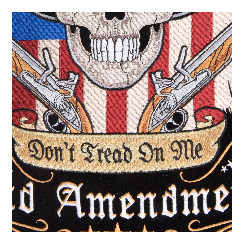 2nd Amendment Twin Guns Skull Patch, X-Large Size — detail view 1