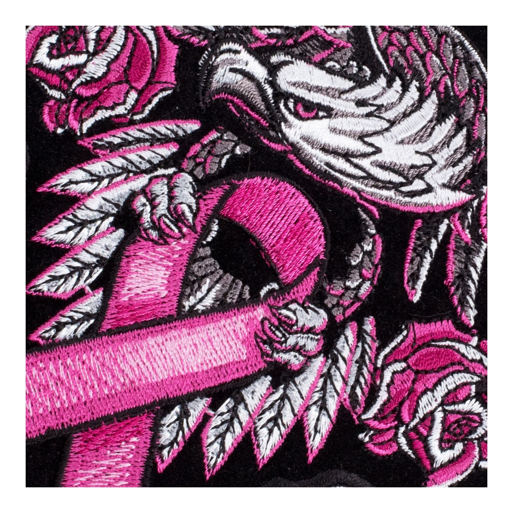 Pink Eagle Breast Cancer Ribbon Patch, Large Size — detail view 2