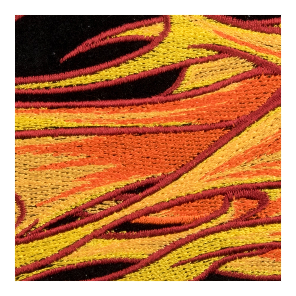 Charging Skull Orange Flames Patch, Large Size — detail view 1