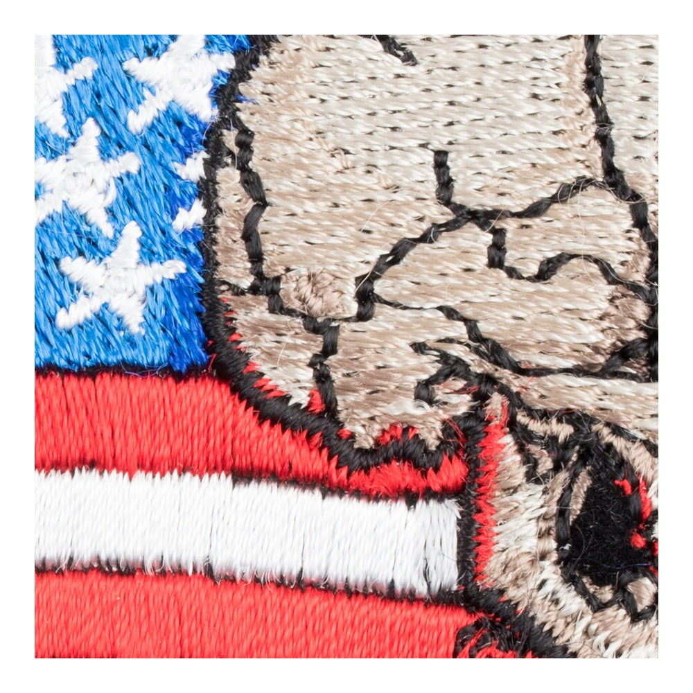 Charging Skull Distressed Flag Patch, Small Size — detail view 2