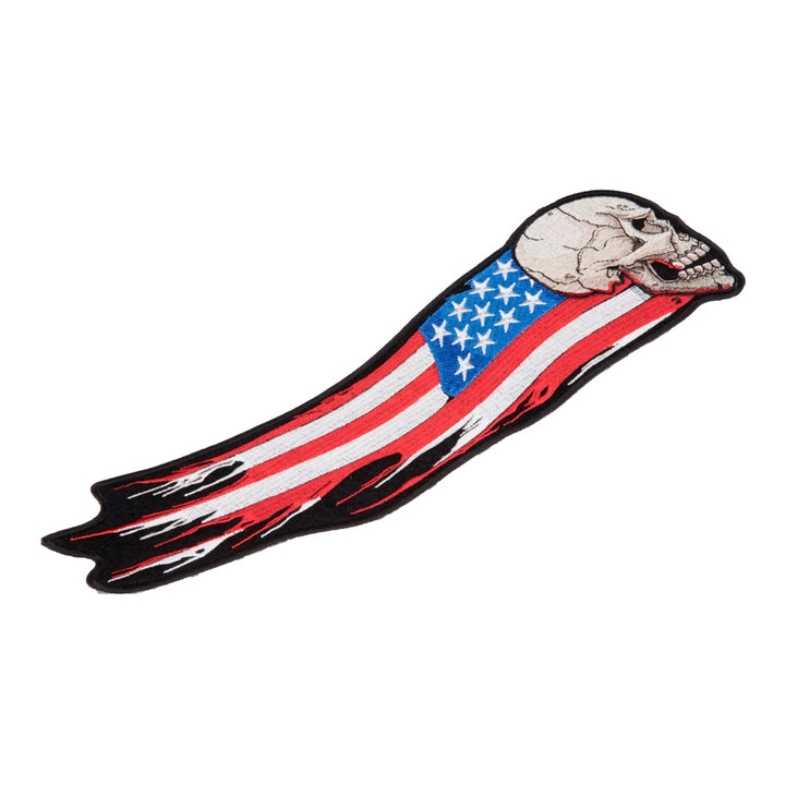 Charging Skull Distressed Flag Patch, Medium Size — detail view 2