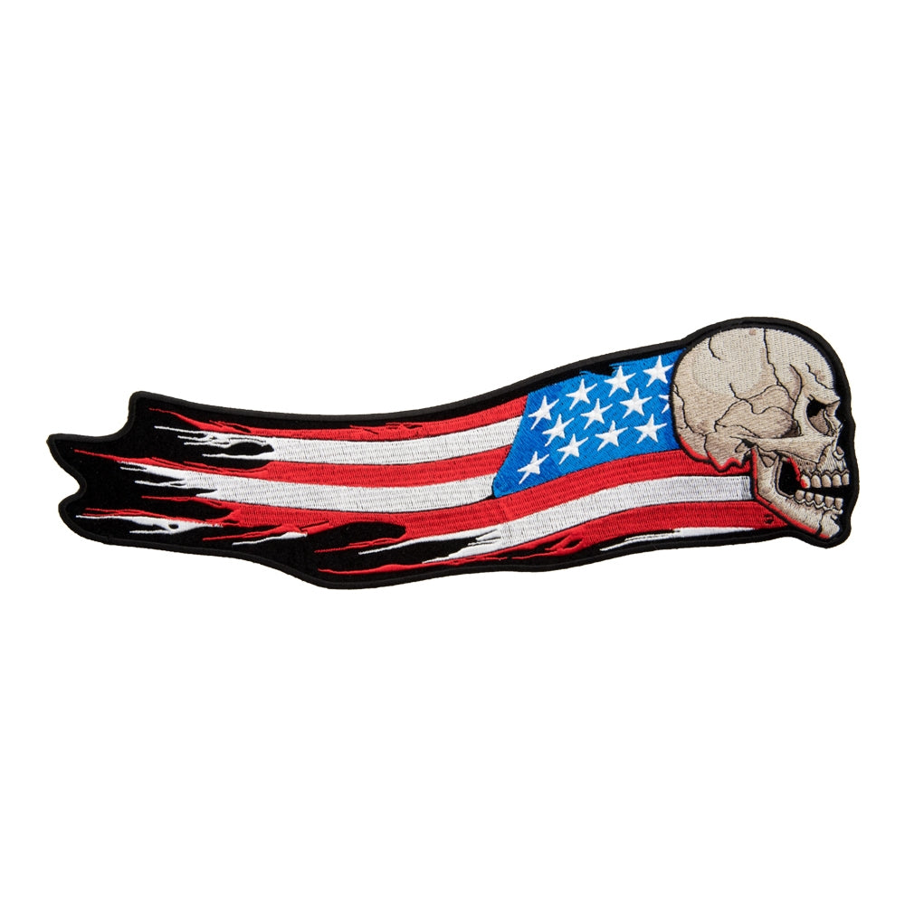 Charging Skull Distressed Flag Patch, Medium Size — product image