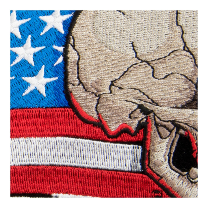 Charging Skull Distressed Flag Patch, Medium Size — detail view 1