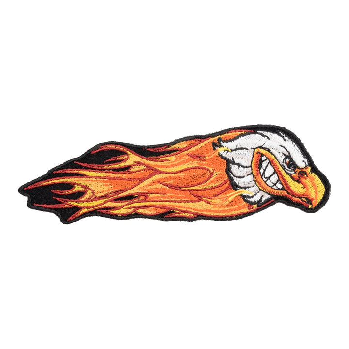 Charging Eagle Orange Flames Patch, Small Size — product image