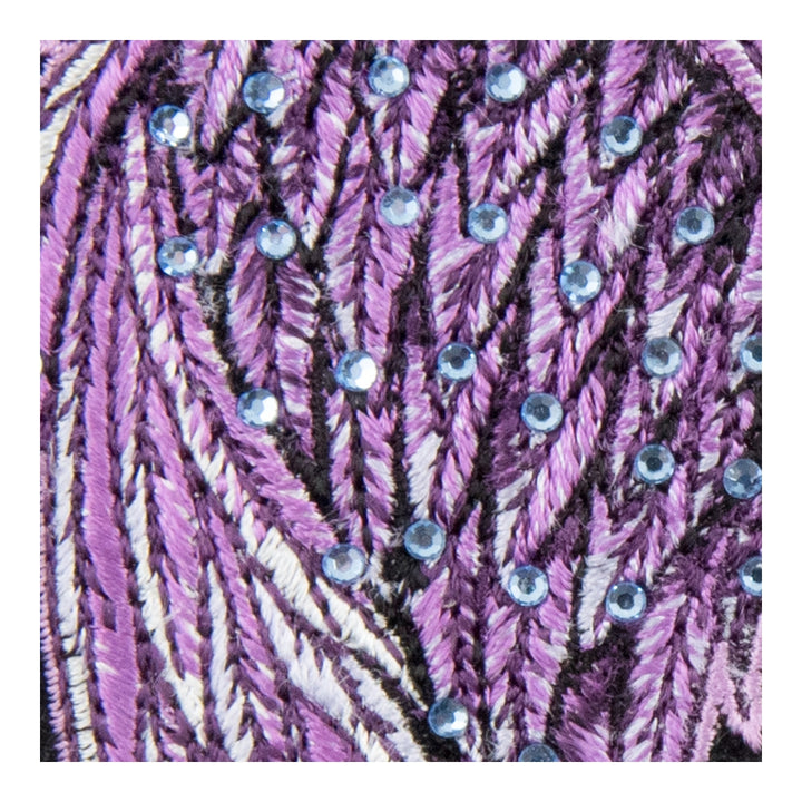 Split Purple Angel Wings Rhinestone Patch, Small Size — detail view 2
