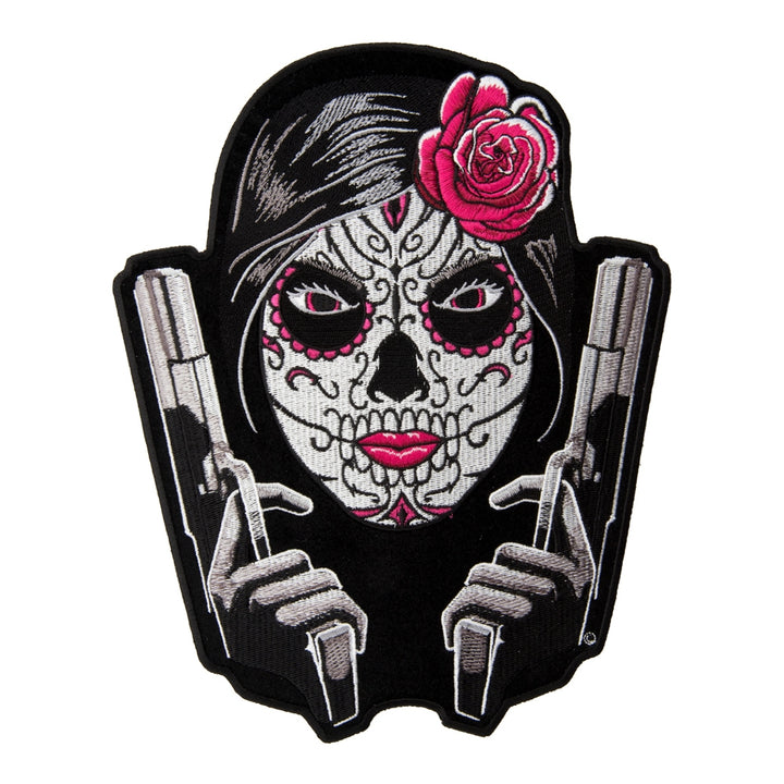 Day Of The Dead Girl Twin Guns Patch, Large Size — product image