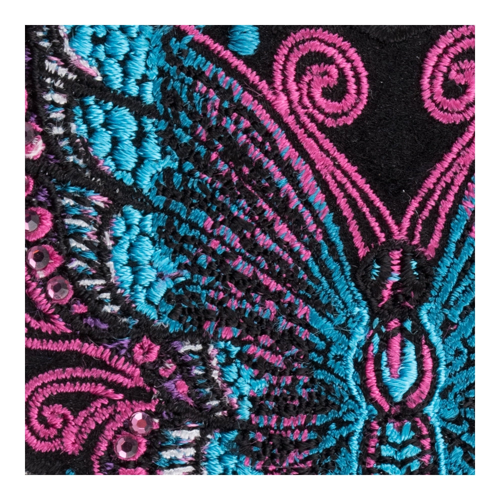 Pink & Blue Sparkling Butterfly Patch, Small Size — detail view 1